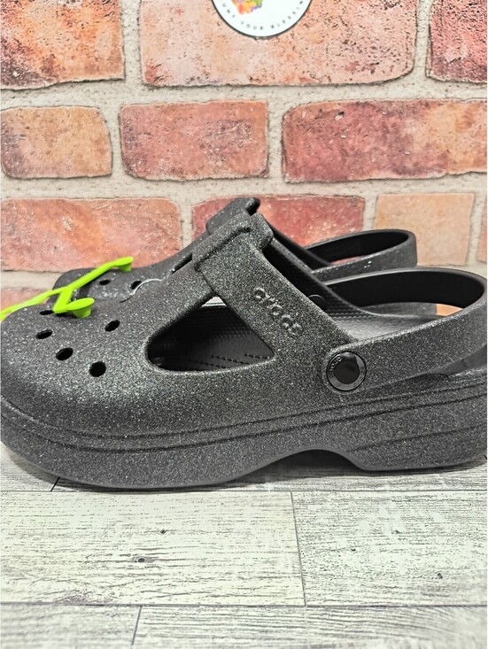 CROCS Other - Crocs Mary Jane Glitter Clog Youth Black Glitter Size J6 211172-001 NWT